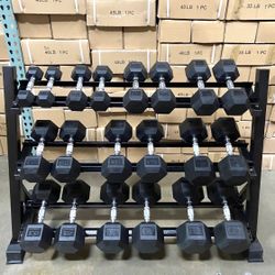 WEIGHTS/ DUMBBELLS/ BRAND NEW/ RUBBER HEX DUMBBELLS/ FREE DELIVERY 🚚 