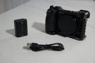 Sony a6600 w/ SmallRig Cage + OEM Battery and Charging Cable