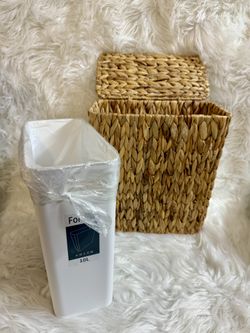 3 Gallon Wicker Basket Trashcan with Liner