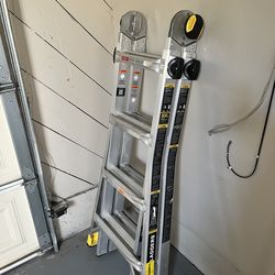 14ft. 10 in Reach Aluminum Multi-Position Ladder w/ Project Bucket, Tool Hangers, 300 lbs. Load Capacity, Type 1A Duty Rating