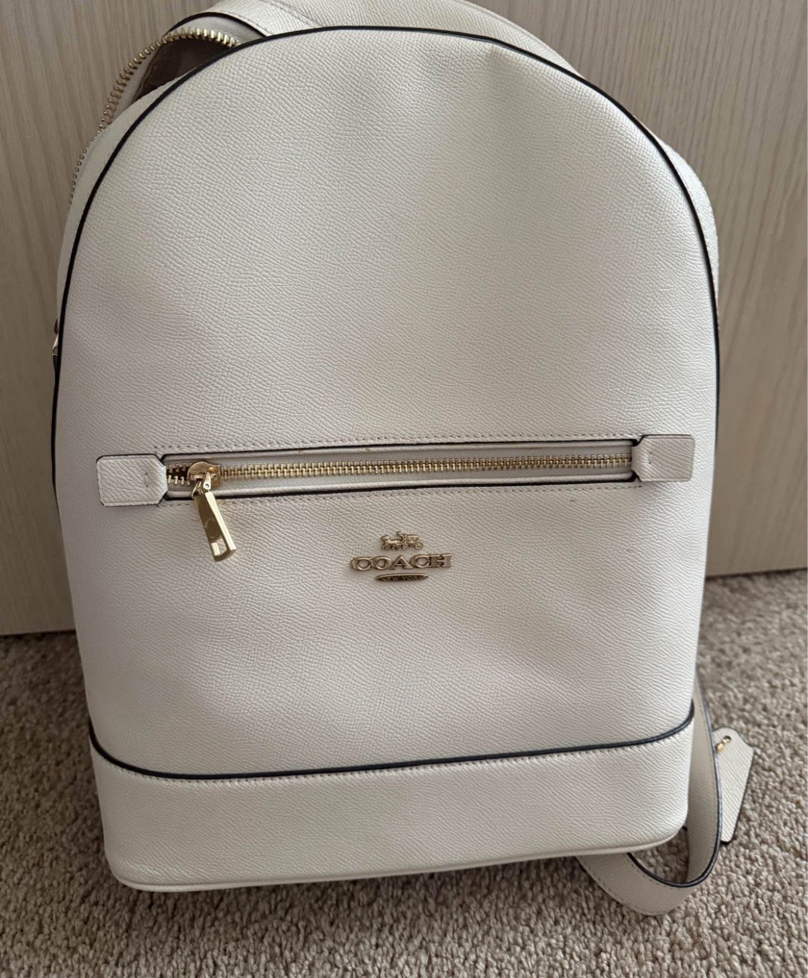 COACH Backpack, white.