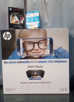 HP ENVY PHOTO PRINTER+ HP  PHOTO PAPER+ HP INSTANT INK SUPPLY CARD.