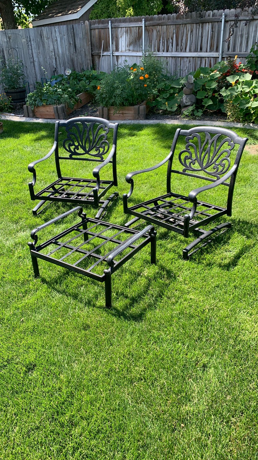 Darlee Elisabeth Spring Base Club Chairs, Ottoman
