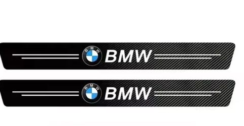 BMW 2 Car Door Sill Scuff Plate Decor Carbon Fiber Stickers