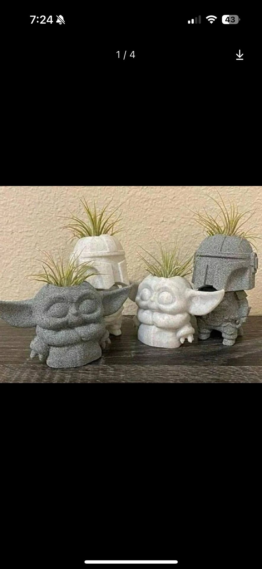 Star Wars Boba Fett Baby Yoda Planter