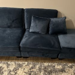5pc Sectional Sofa Blue