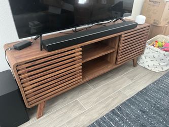 59” Walnut TV Stand | Mid-Century Modern | Like New