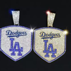 L.A  Dodgers  Iced Out Necklace 