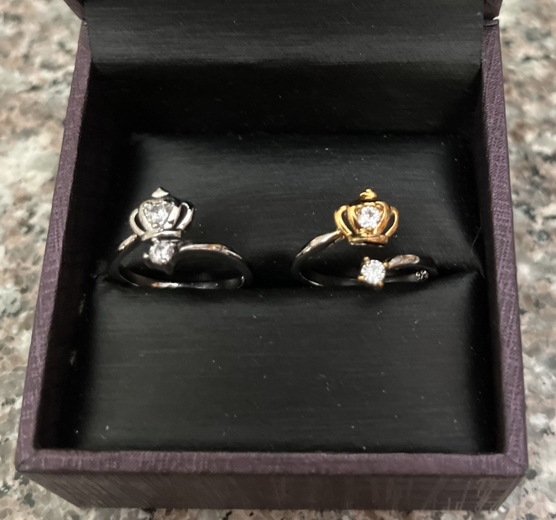 White And Rose Gold Plated Over Sterling Silver