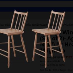 Vintage Windsor Counter Stools (Set of 2)- Aged Oak (BRAND NEW) by Hearth & Hand™ with Magnolia