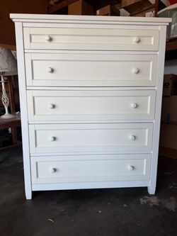 Pottery Barn tall bead board dresser