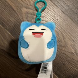 Squishmallows 3.5" Inch Clip Pokémon Snorlax Blue Sleeping Pokemon Keychain