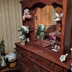 Queen Bed & Dresser With Mirror Good Condition  