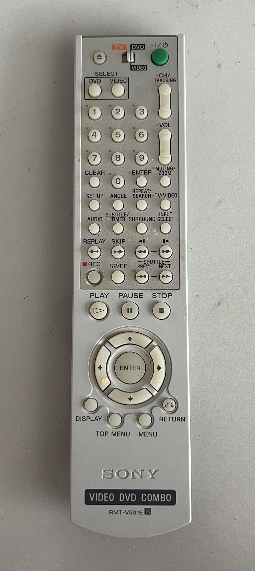 Sony DVD VCR Combo Remote Control RMT-V501E For SLV-D370P, SLV-D360P,  SLV-D271P