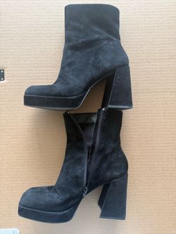 Black Suede Platform Boots