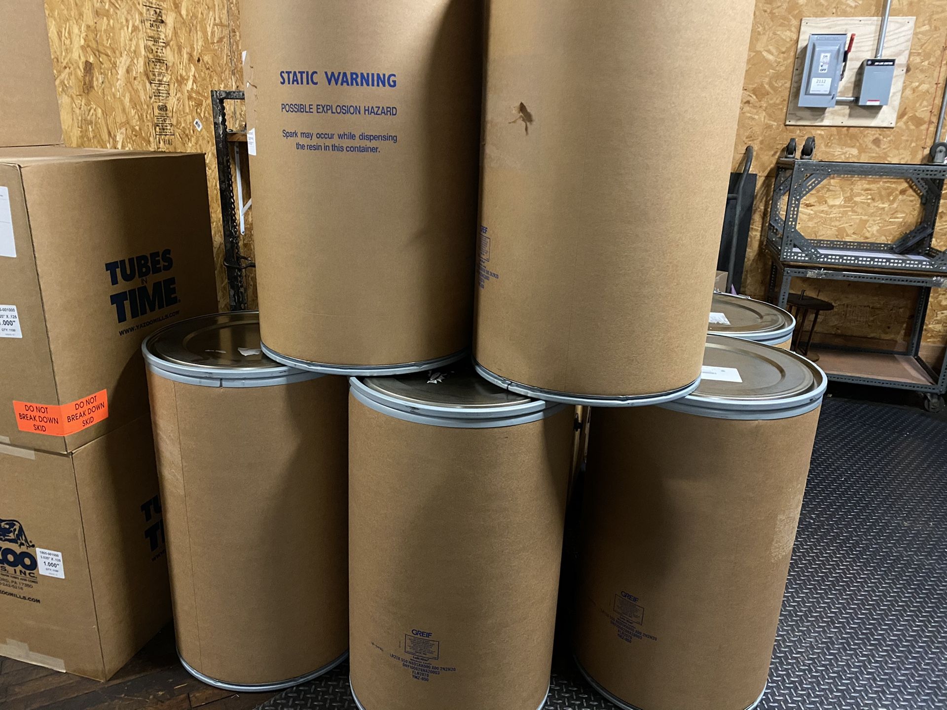 55 gal shipping barrel drum cardboard Fiber Fibre Pare