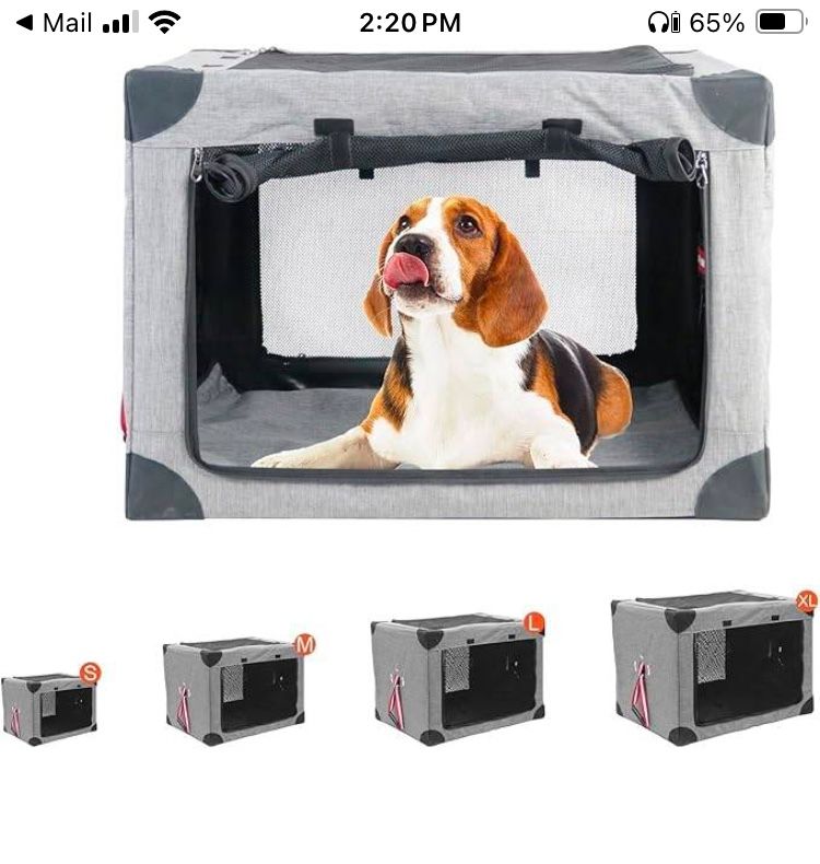 *NEW*(781) Collapsible Soft Dog Crate, 31.5" L x 22.8" W x 22.8" H Portable Dog Crates for Large Dogs, Travel Dog Crate with Durable Mesh Windows for