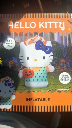 New Hello Kitty Halloween Inflatable 3.2 ft lights up pumpkin