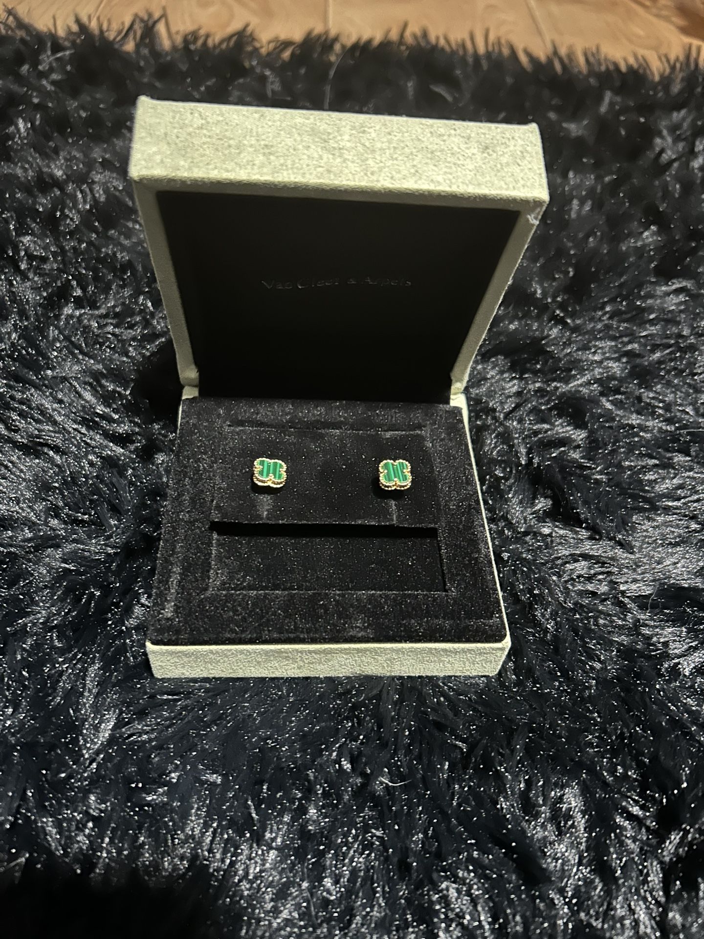 Van Cleef Green Clover Earrings