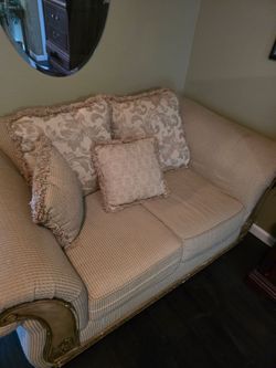 Beige Coach And Love Seat