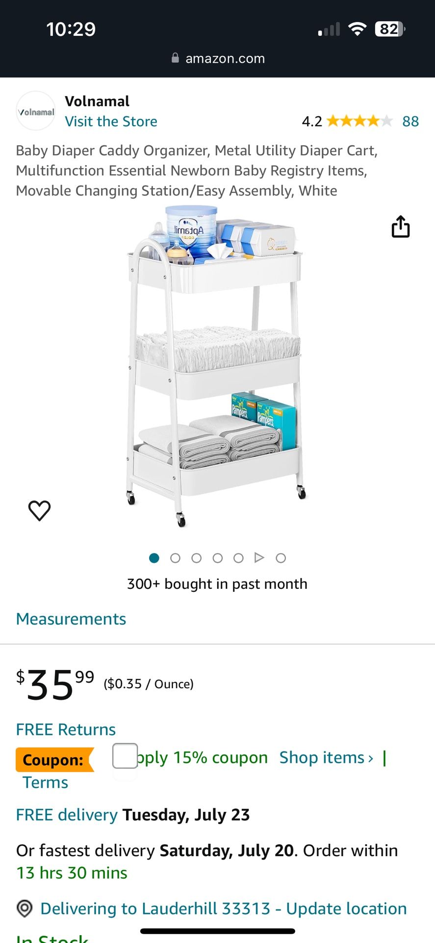 Baby Diapers Organized