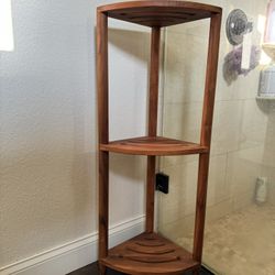 3-wTier Teak Corner Shower Caddy Organizer