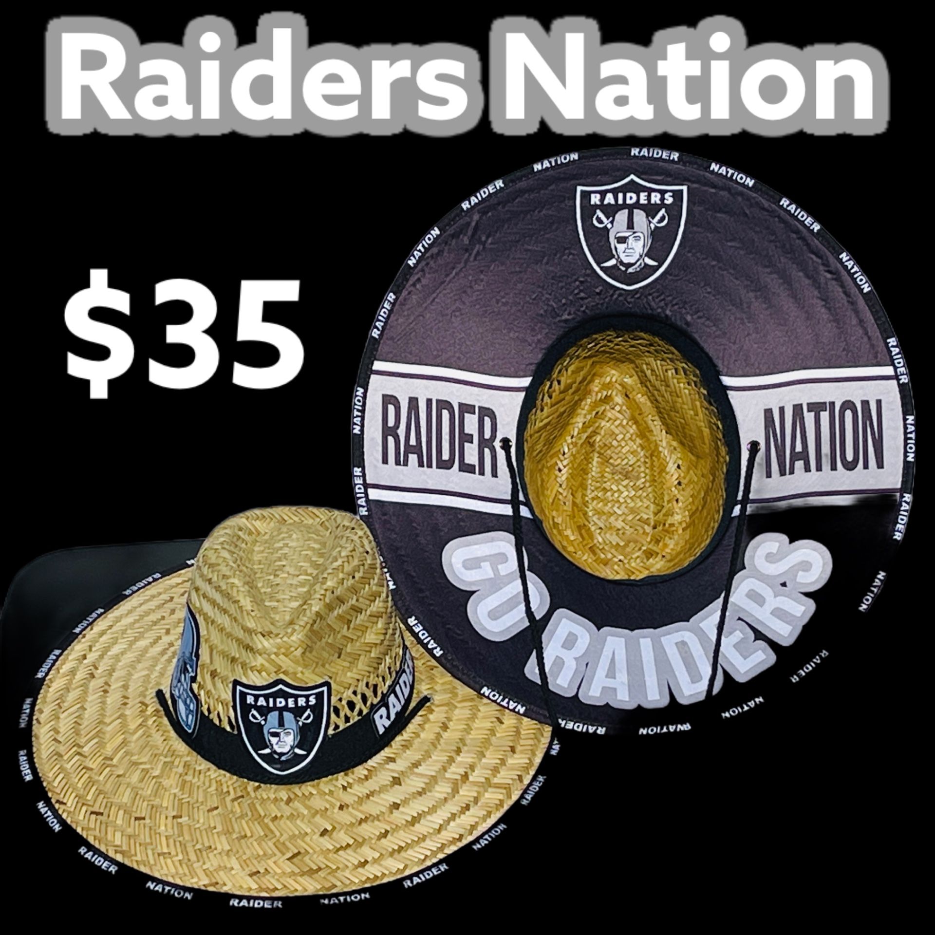 Raiders straw hat (Great Father’s Day Gift 🎁) Same Day Shipping If Paid By 3pm (I Also Have Other Team’s)