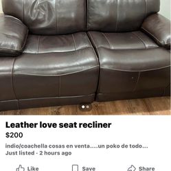 Leather Loveseat Recliner 