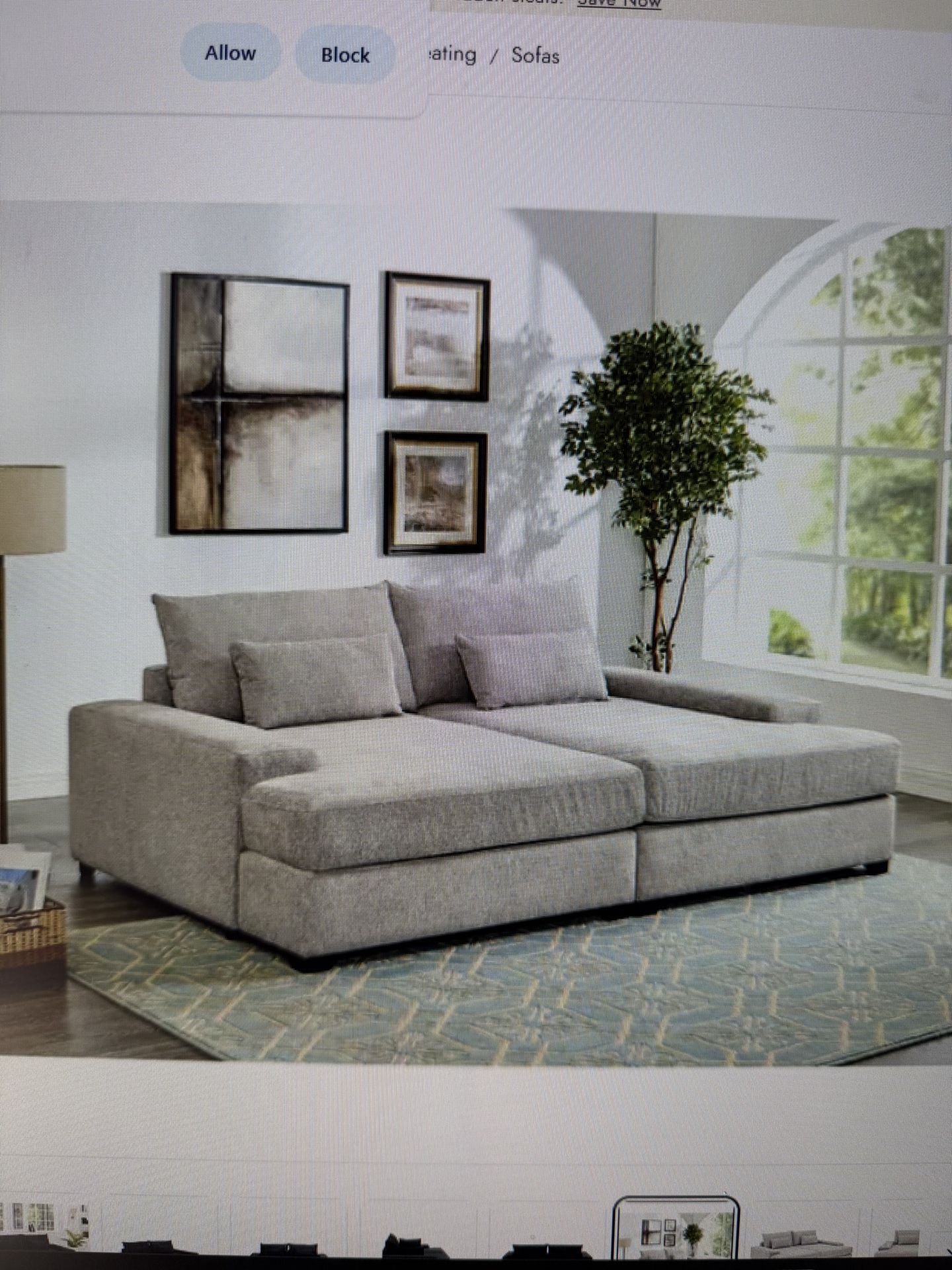 Oversized Double Chaise Sofa Sleeper 