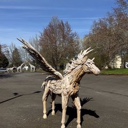 MEGA SALE! Driftwood Teak Large Pegasus Sculpture (Save 10%)