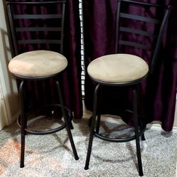 Swivel Adjustable Height Barstools (height adjust 24in to 29in)  $25 for Both 