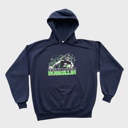 Seahawks Russell Wilson vintage hoodie “Everyday I’m Russlin” Super Bowl sweatshirt Size Large 