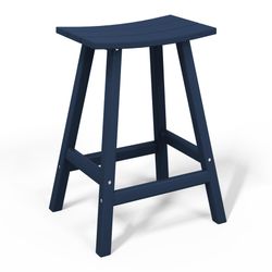 LUE BONA Kokko Navy Outdoor Bar Stool – 25" HDPS Patio Bar Height Stool, Single – Open Box