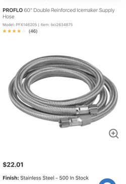 PROFLO 60" Double Reinforced Icemaker Supply Hose