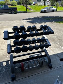 Dumbbell Set 15-40 lbs + 3-Tier Rack (330 lbs Total)