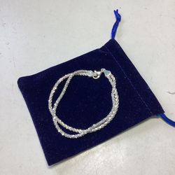 Milor Italy 925 Sparkly Double Strand  Bracelet  7 1/2”
