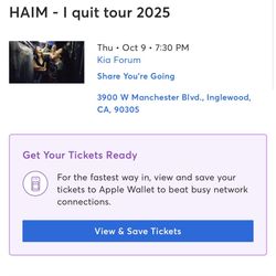 HAIM I QUIT TOUR TICKETS 