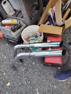 Chrome Dual Exhaust Pipes Set