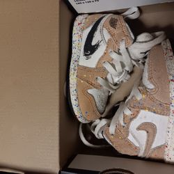 Air Jordan 1 Mid Brushstroke Toddler Shoes 