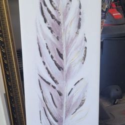 Tall Feather Canvas Wall Art
