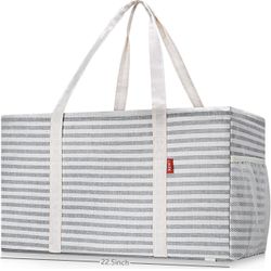 LHZK Standing Extra Large Utility Tote Bag with Metal Wire Frame and the Sides