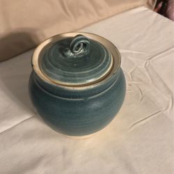 Pottery Container With Top 5 Inch Tall