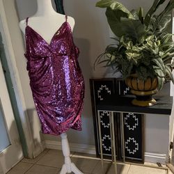 XXL Sexy Purple sequin Plus Size Dress-valentine’s Day, Prom, Any Special Occasion