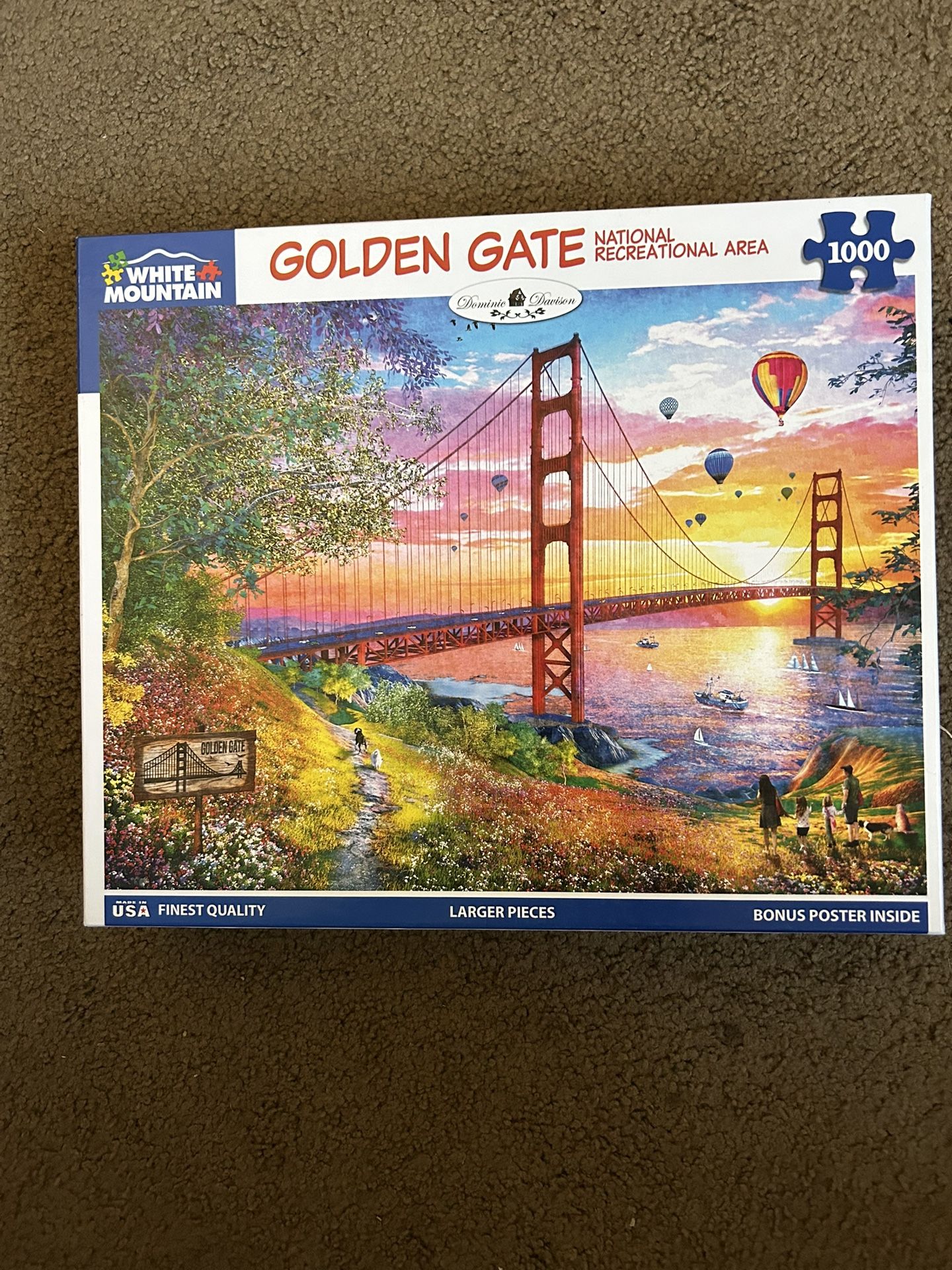 WHITE MOUNTAIN Puzzle: “GOLDEN GATE National Recreational Area,” Like New