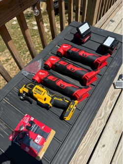 Milwaukee and Dewalt tools