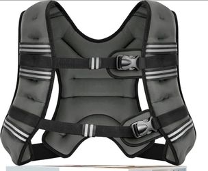 Zeerun Weighted Vest 18lb Grey Women & Men with Reflective Stripe and Adjustable Buckle, Comfortable & Durable Rucking Vest for Walking, Running & Str
