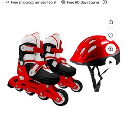 Kids Skates And Helmet $25