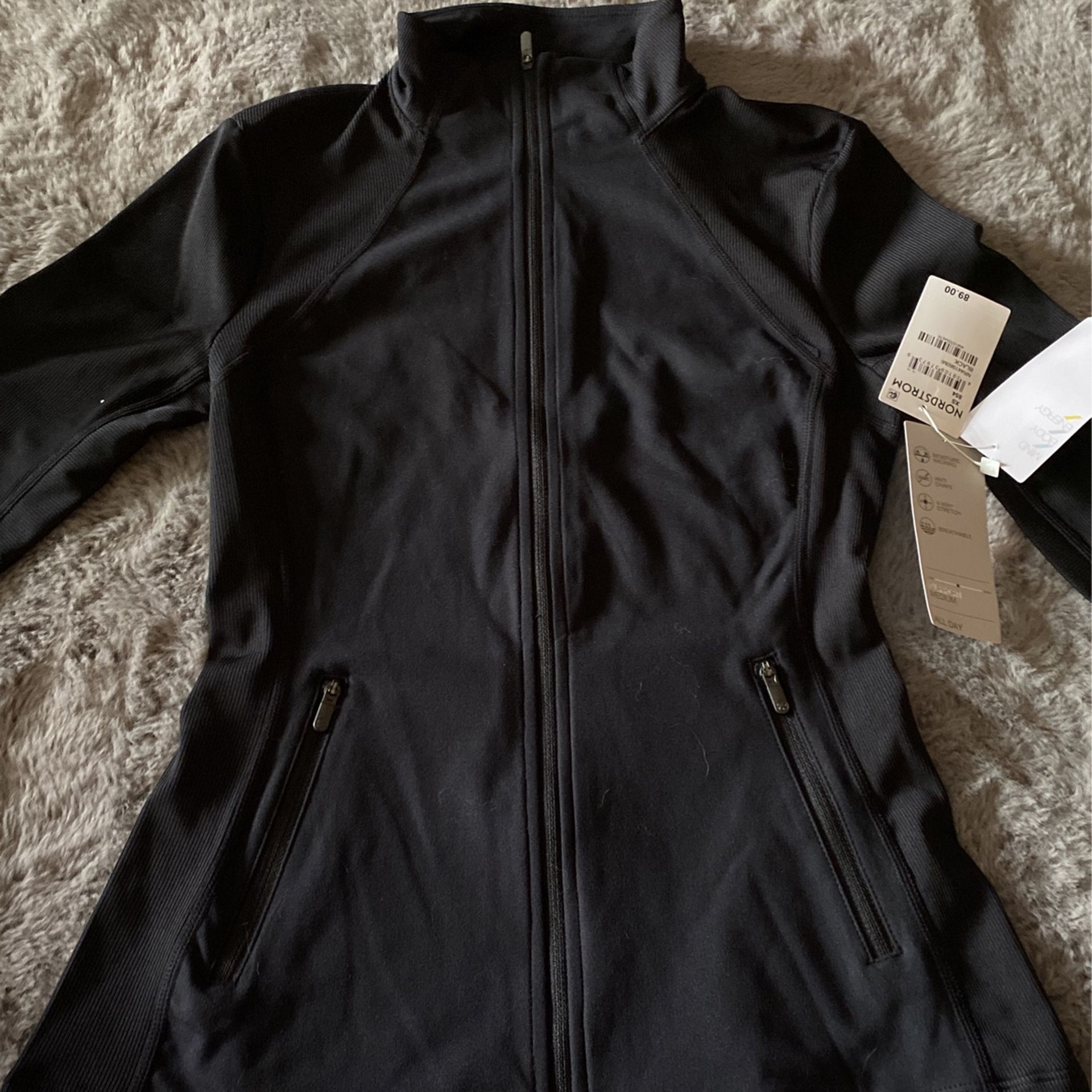 New Black Running Track Jacket -never worn 