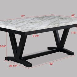 Marble Dining Set Table 4 Chairs and Bench 