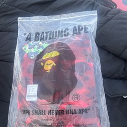 BAPE Color Camo Shark Full Zip Hoodie Red